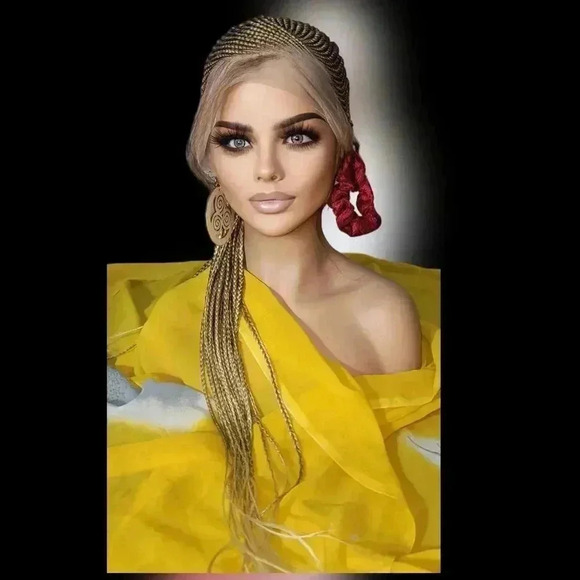 Unbranded Other - 100% handmade, Braided wigs blond Wig NWT Ghana Weave absolutely gorgeous.